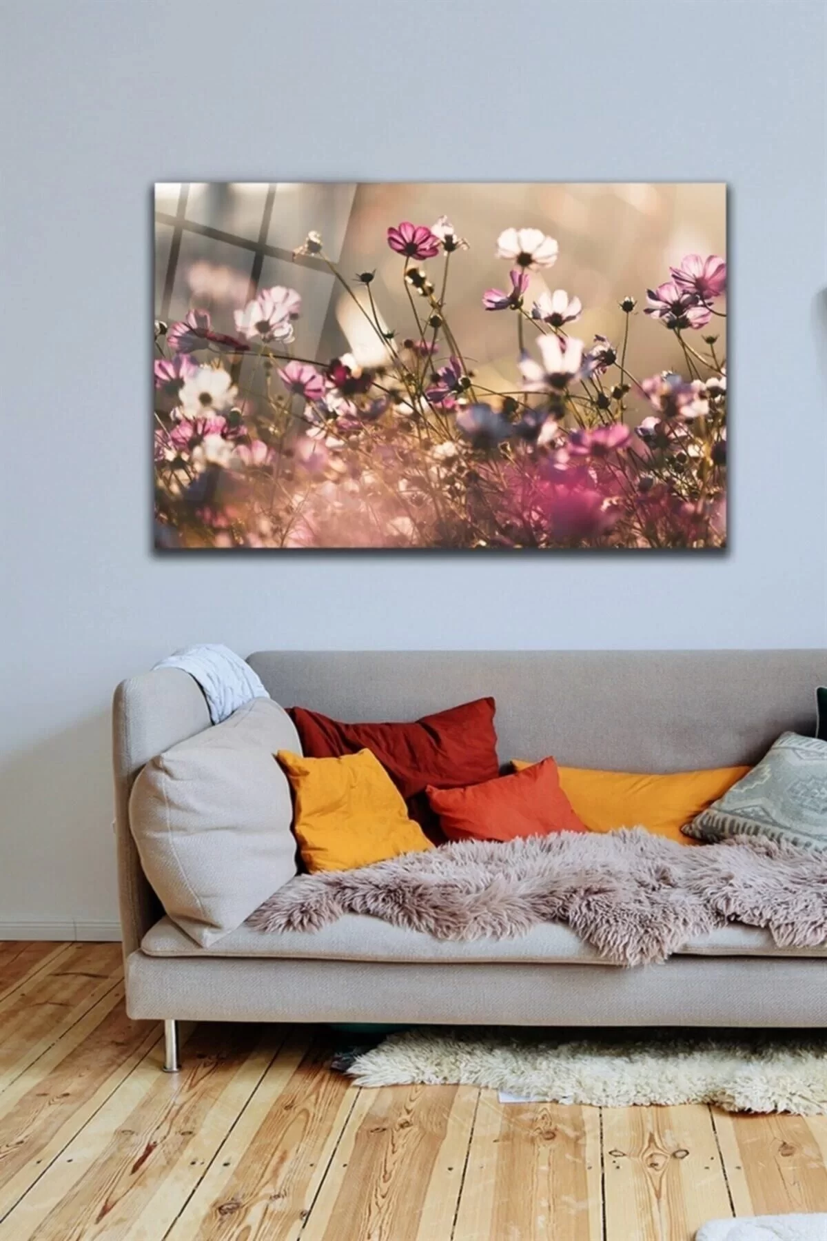 Flower Garden Glass Painting Wall Decoration, Home Decoration, Wall Painting,