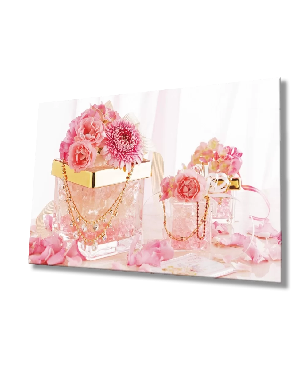 Flowers Decorative Boxes Glass Table