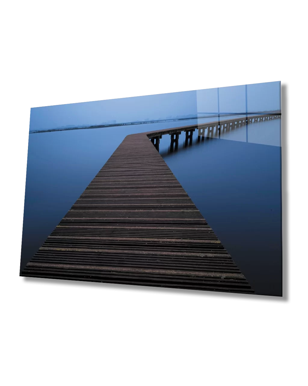 Marine Pier Blue Glass Table Marine Pier Blue Table