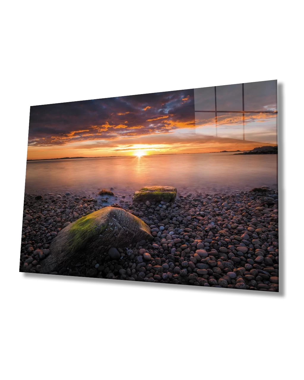 Sea Stones Sunset Glass Painting