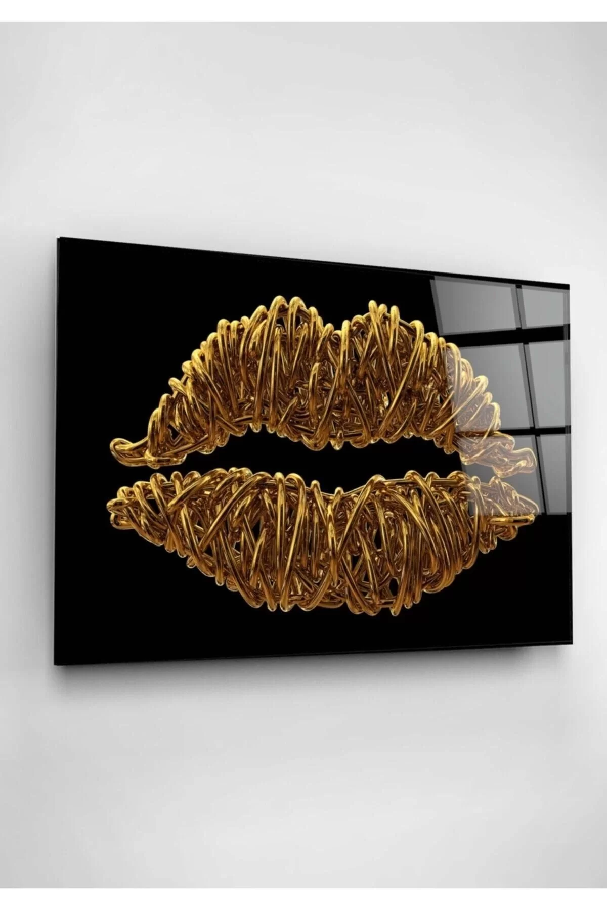 Digi-art Gold Lip Glass Painting 50x70