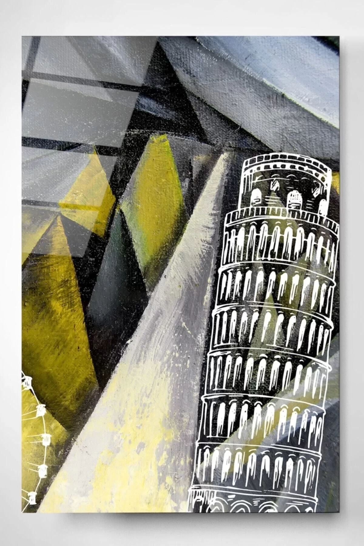 Digi-art Leaning Tower of Pisa Glass Painting 60x90