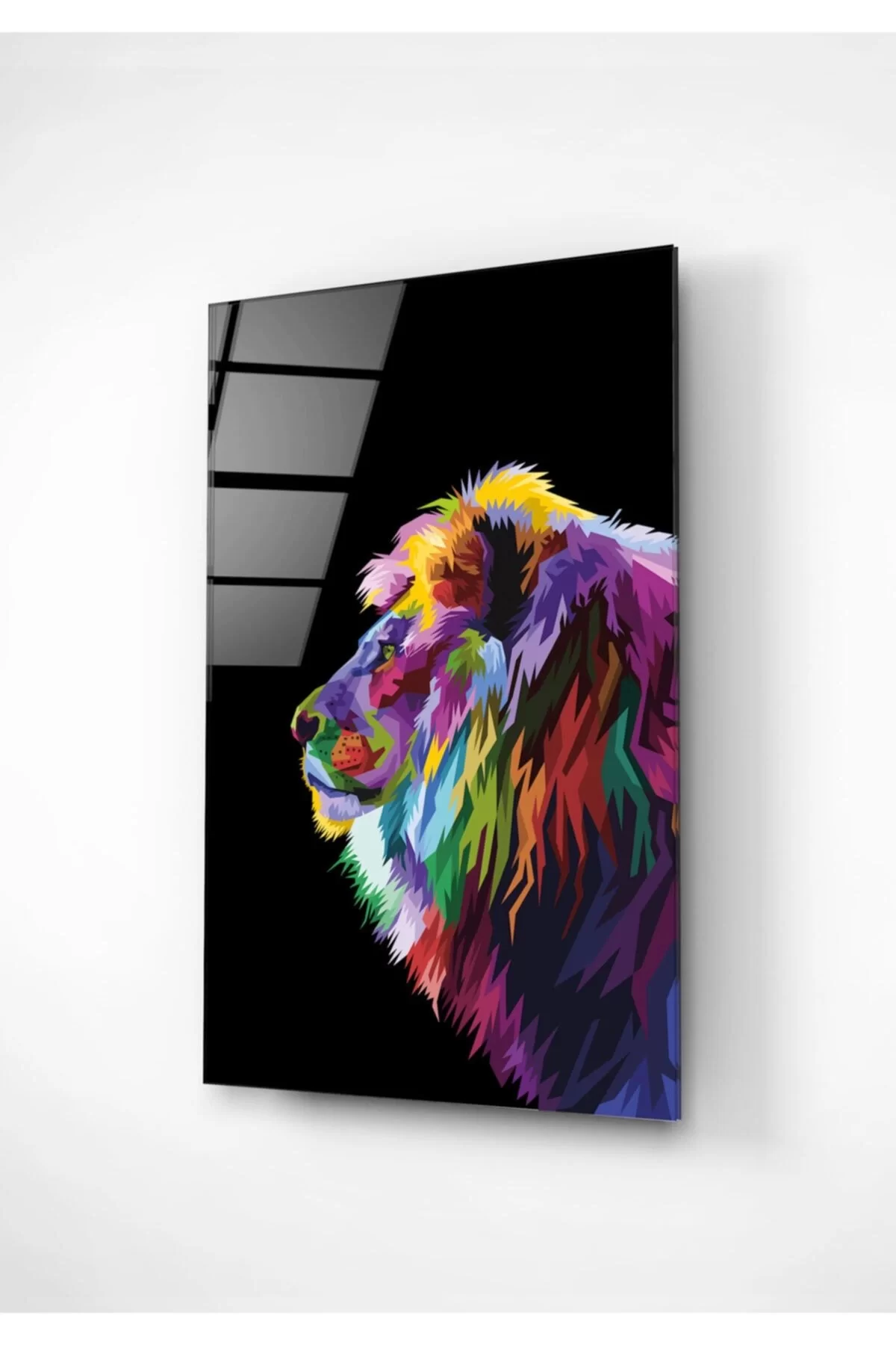 Digi-art Colored Lion Glass Painting 50x70