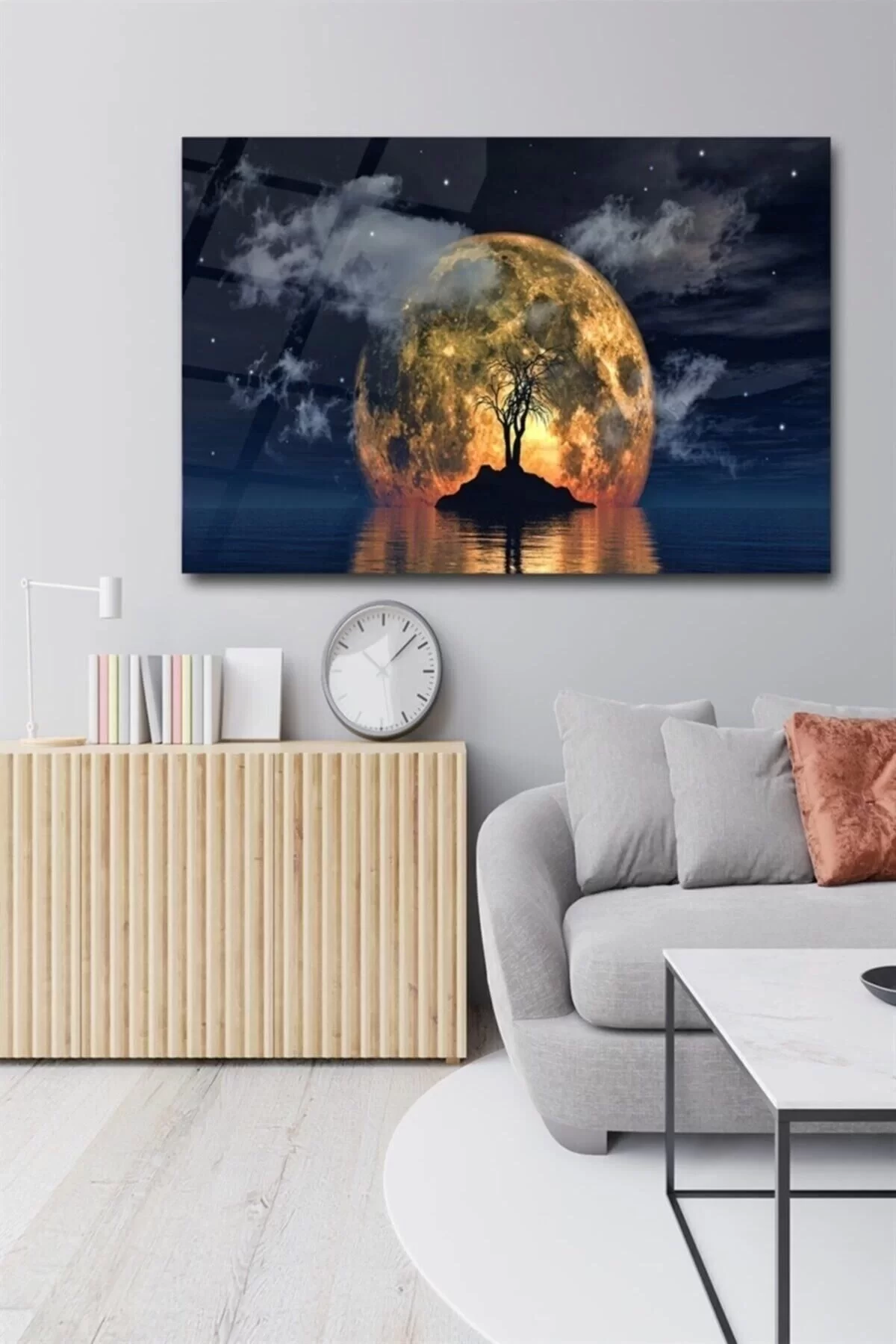 Full Moon Glass Painting Wall Decoration, Home Decoration, Wall Painting, Home Gift