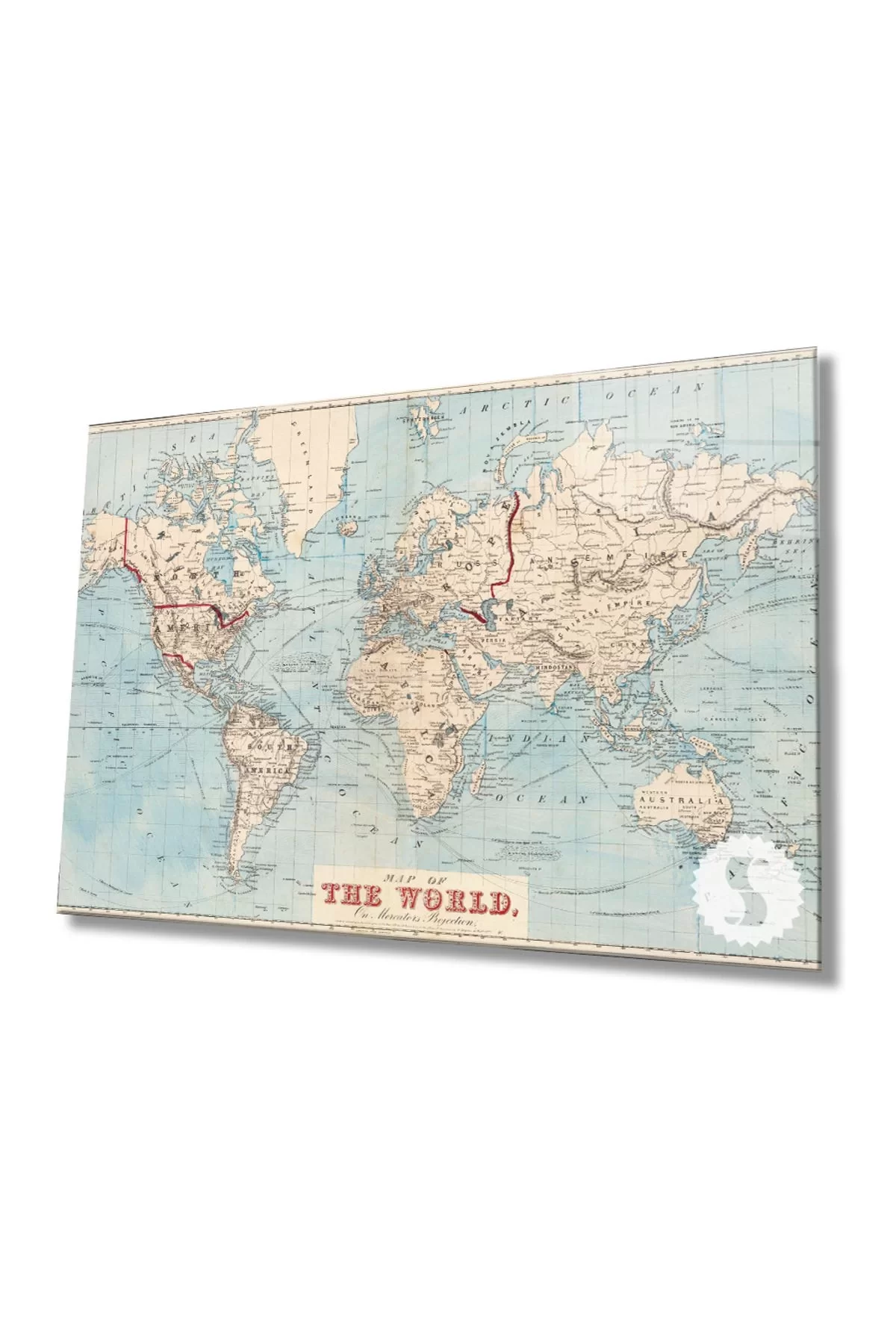 World Map 29 Glass Painting