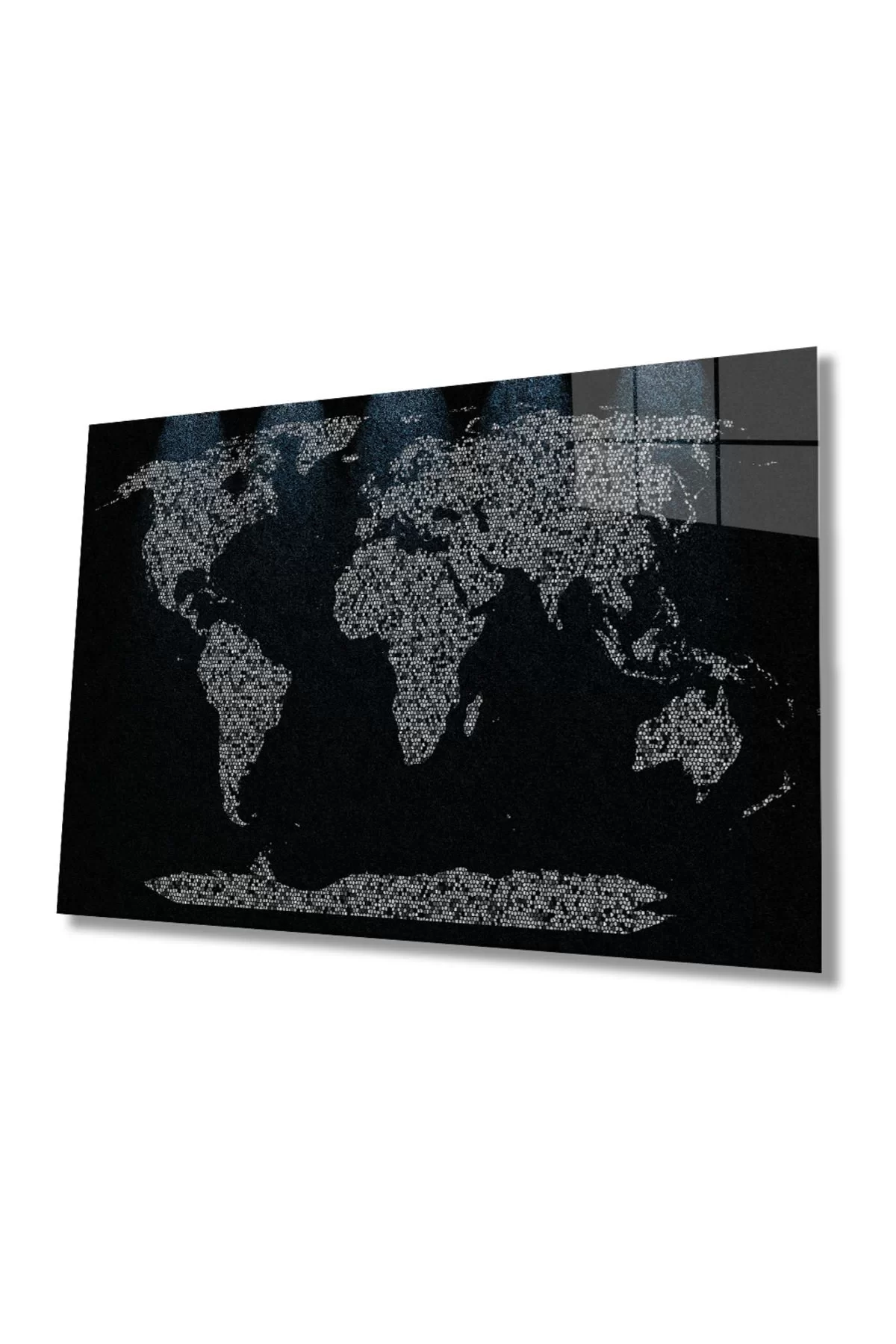 World Map 3 Glass Painting