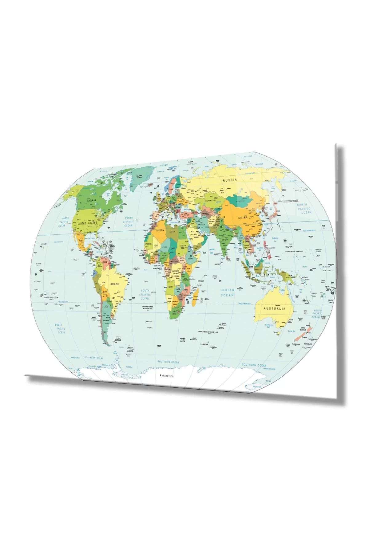 World Map 4 Glass Table