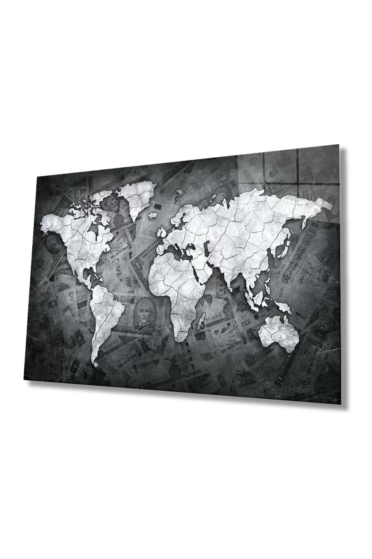 World Map 47 Glass Painting