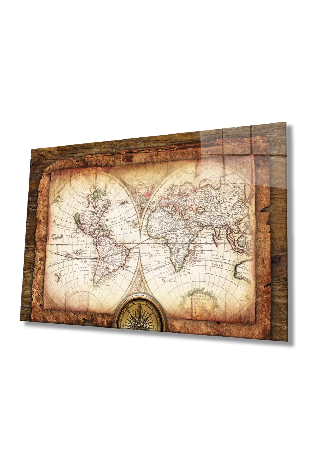 World Map 64 Glass Painting