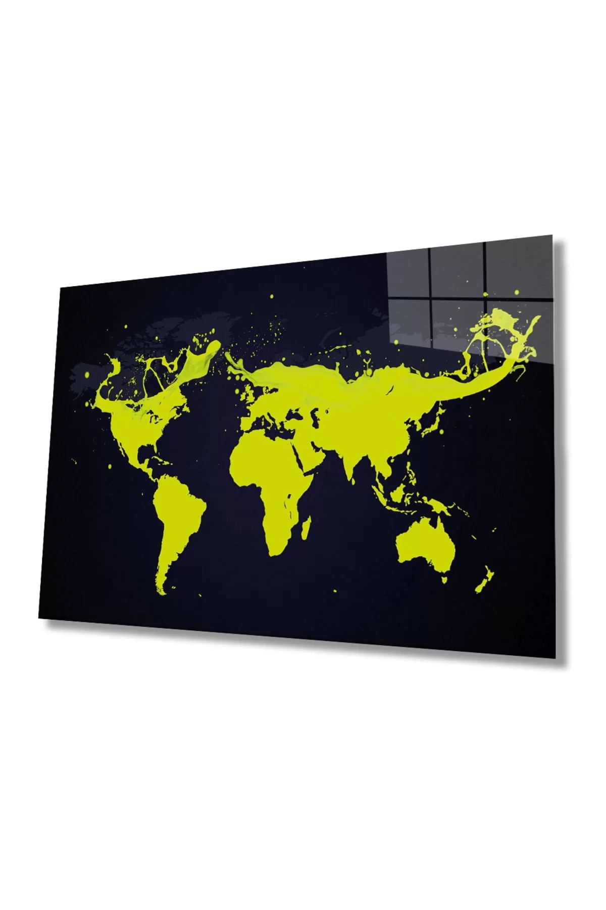 World Map 69 Glass Painting