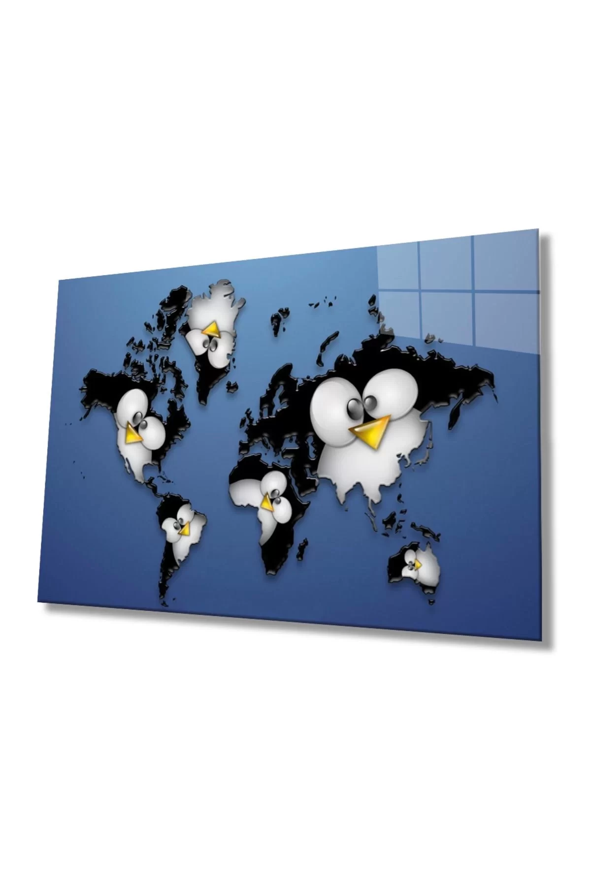 World Map 72 Glass Painting