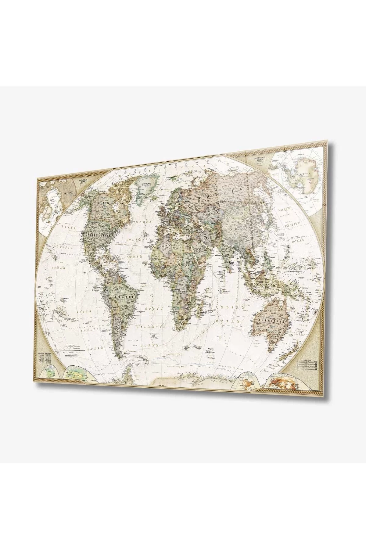 World Map 76 Glass Painting