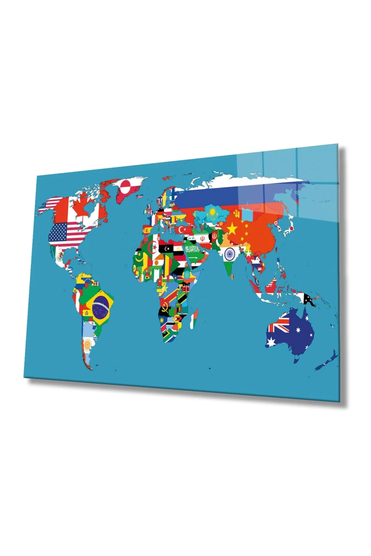 World Map 77 Glass Painting