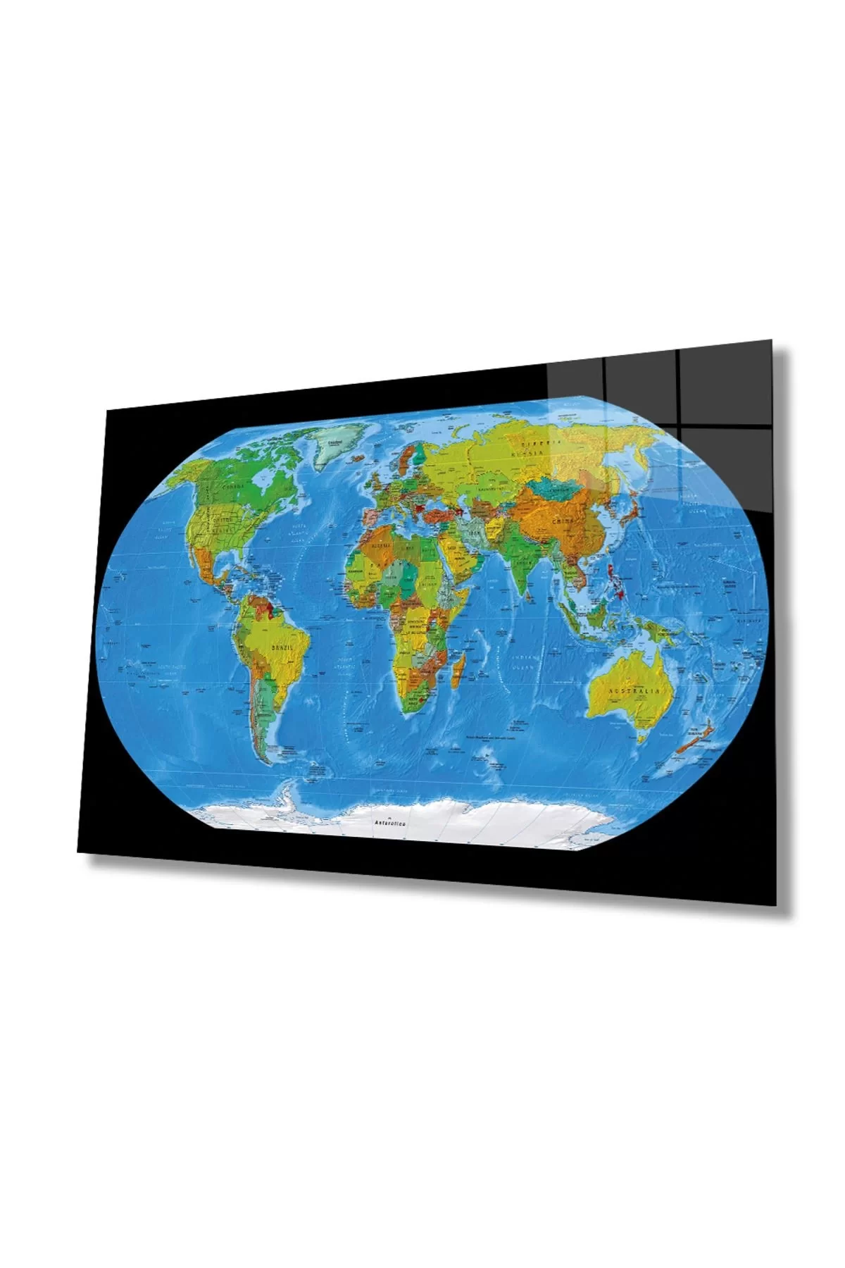 World Map 78 Glass Painting