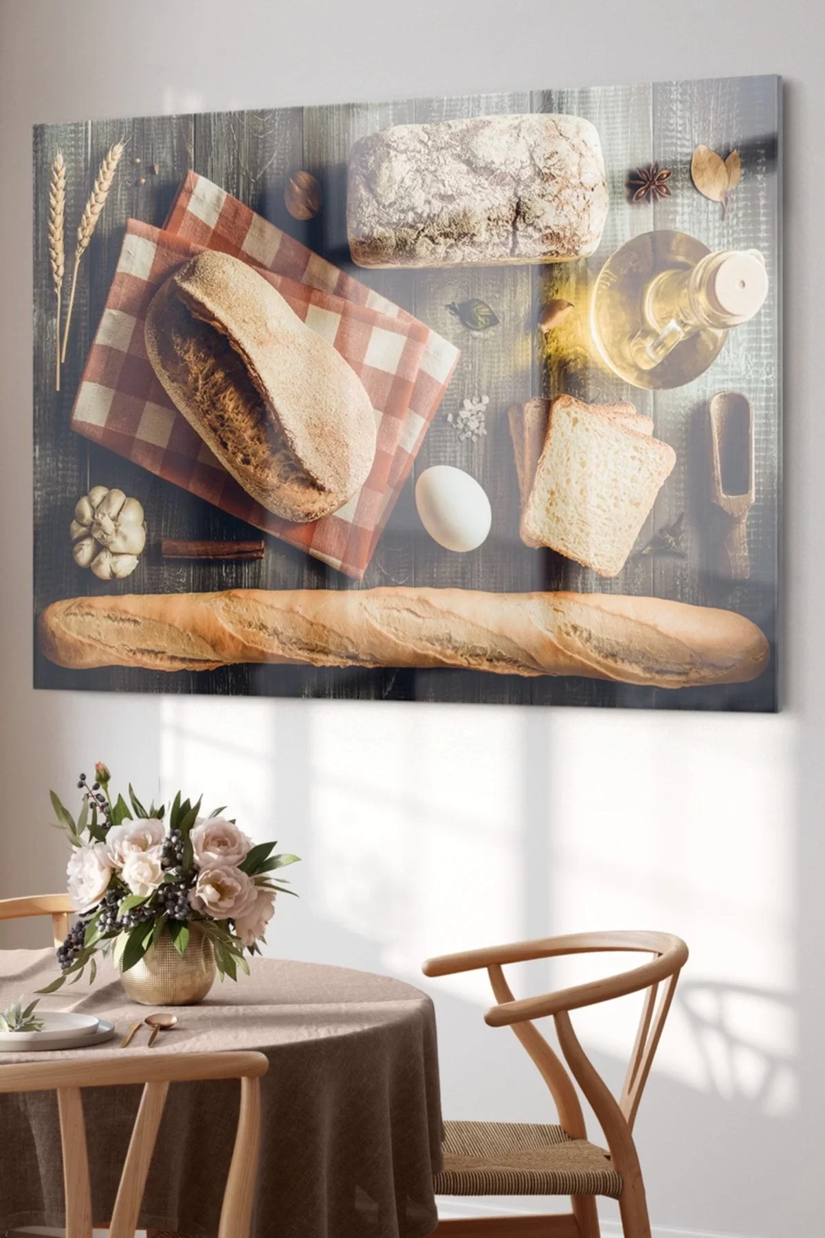 Breads |Kitchen Themed Glass Table | 50x70cm