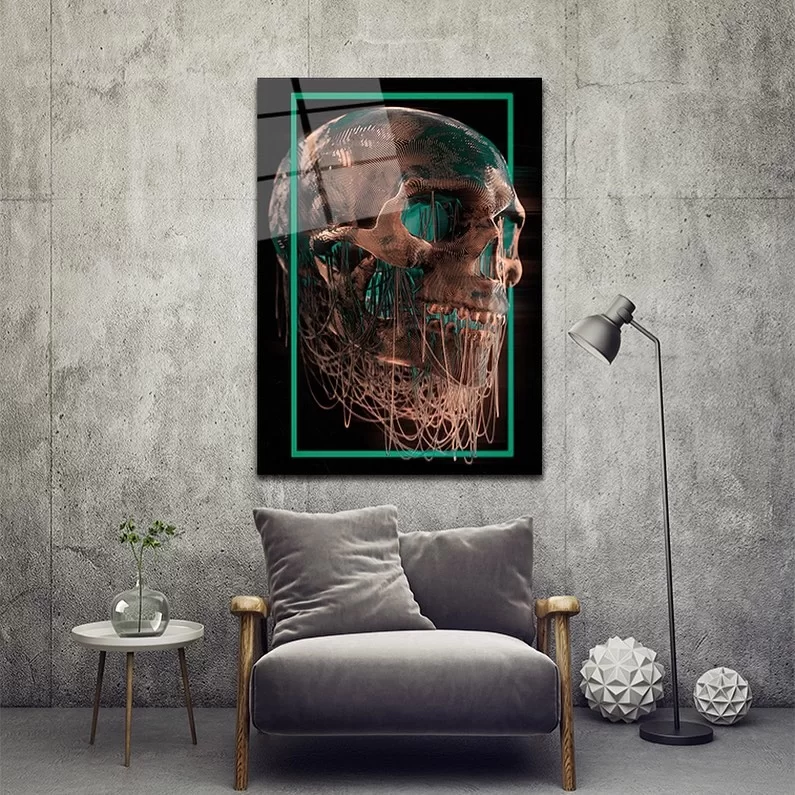 Interesting Skull Glass Painting