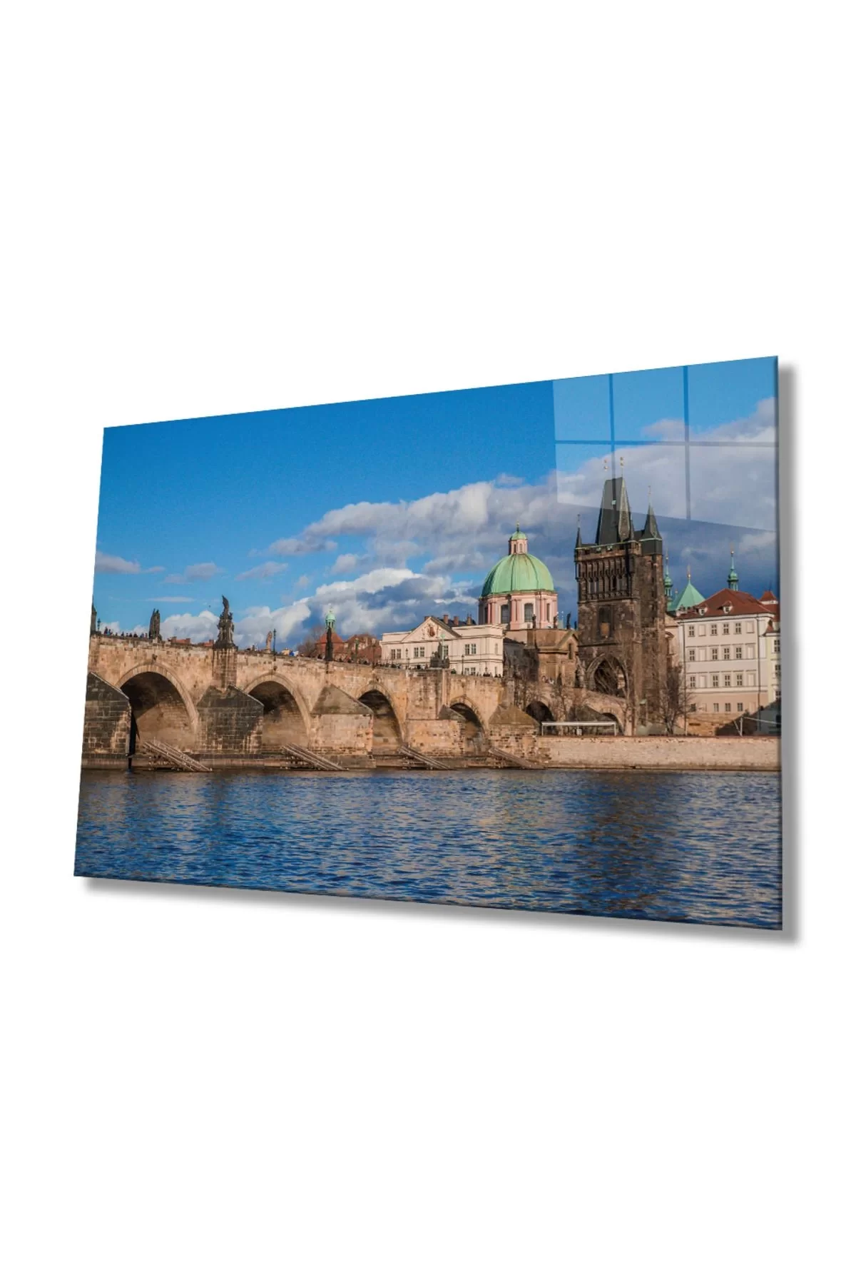 Old Bridge Nature Glass Painting, Home And Office Wall Decoration,