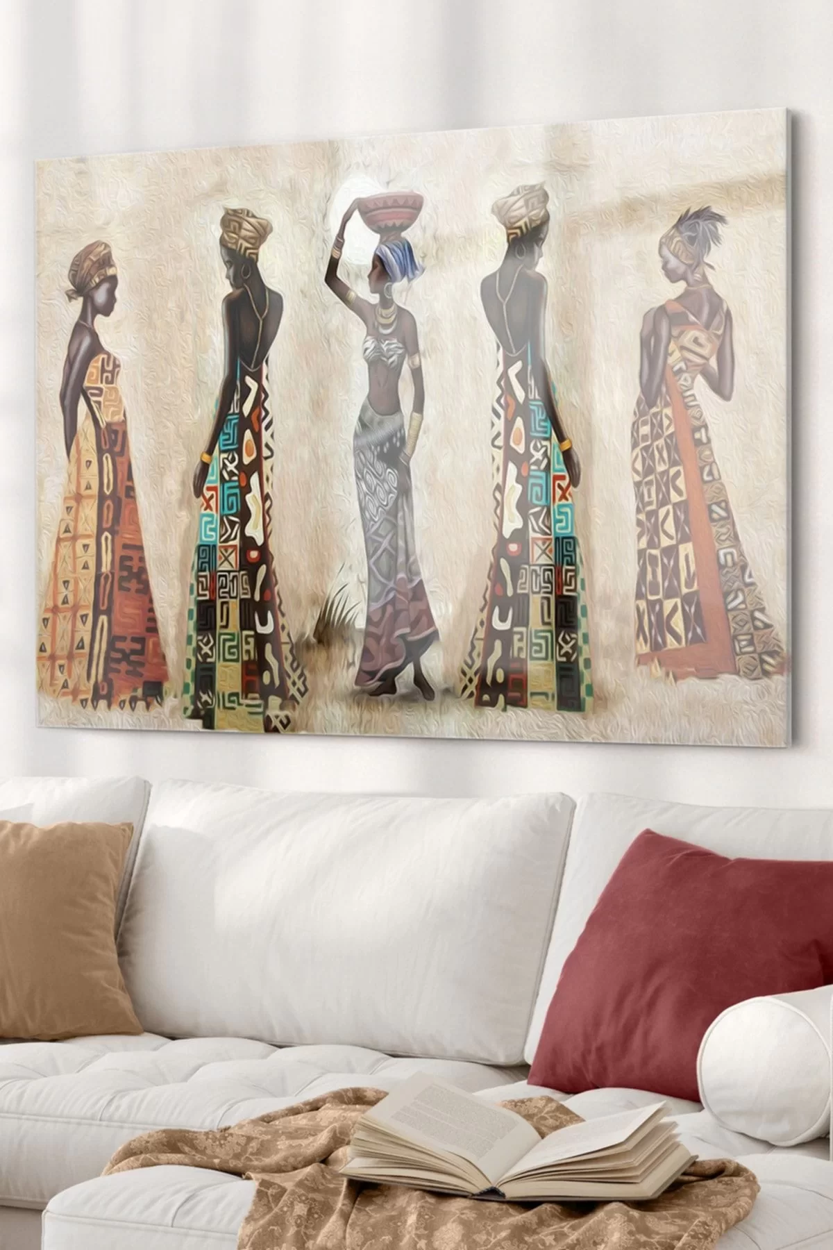 Ethnic Pattern Black Women | Ethnic Themed Glass Painting | 50x70cm