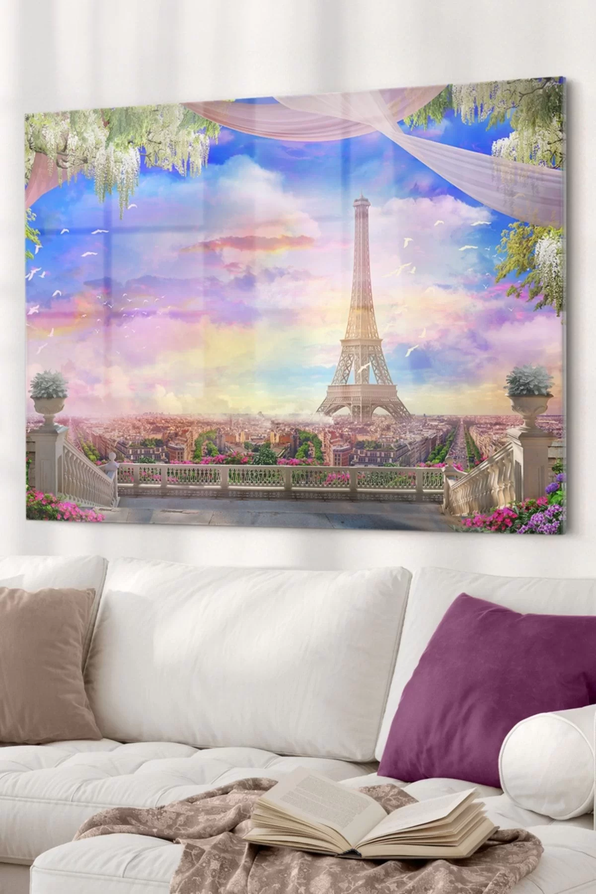 Eiffel Tower | City Themed Glass Painting | 50x70cm