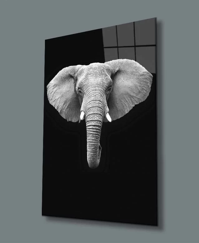 Elephant Animal Glass Painting