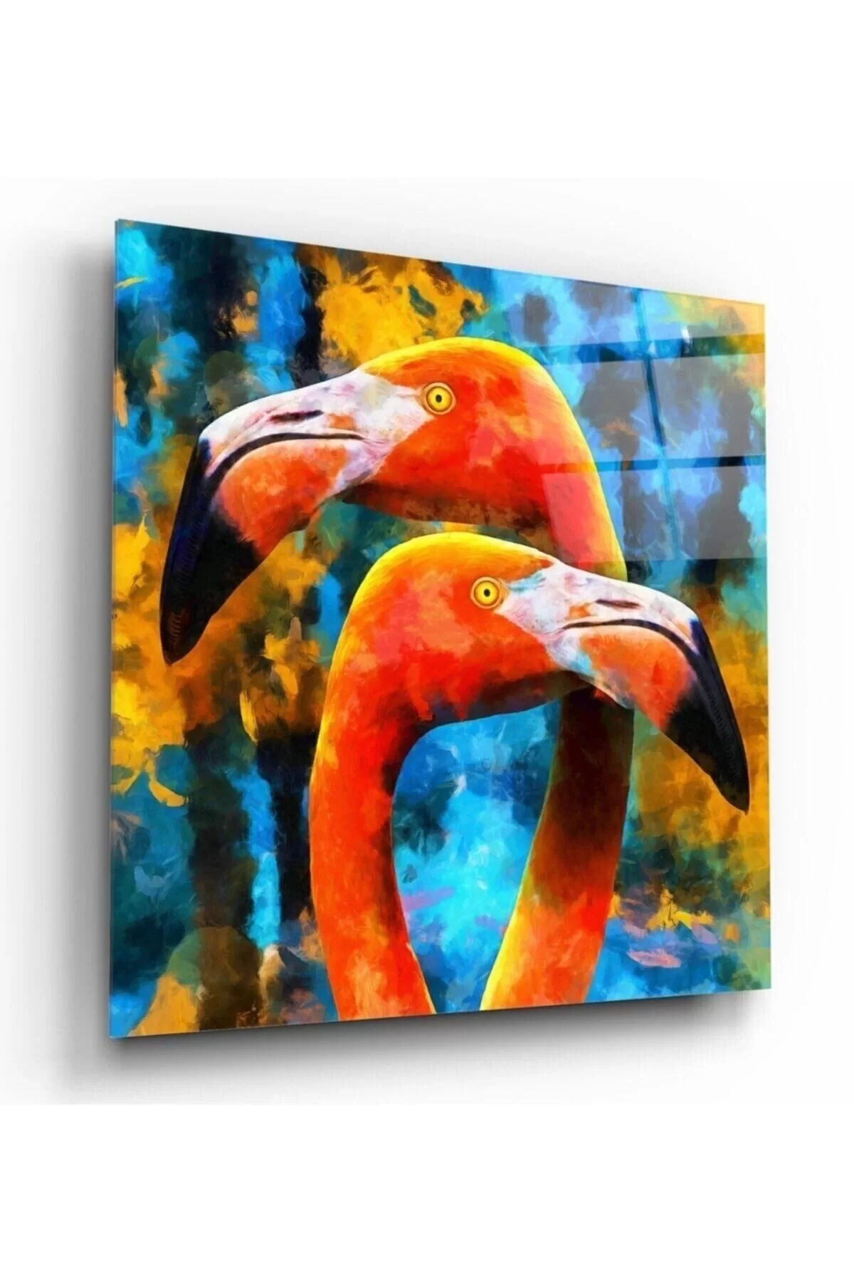 Flamingos Glass Painting