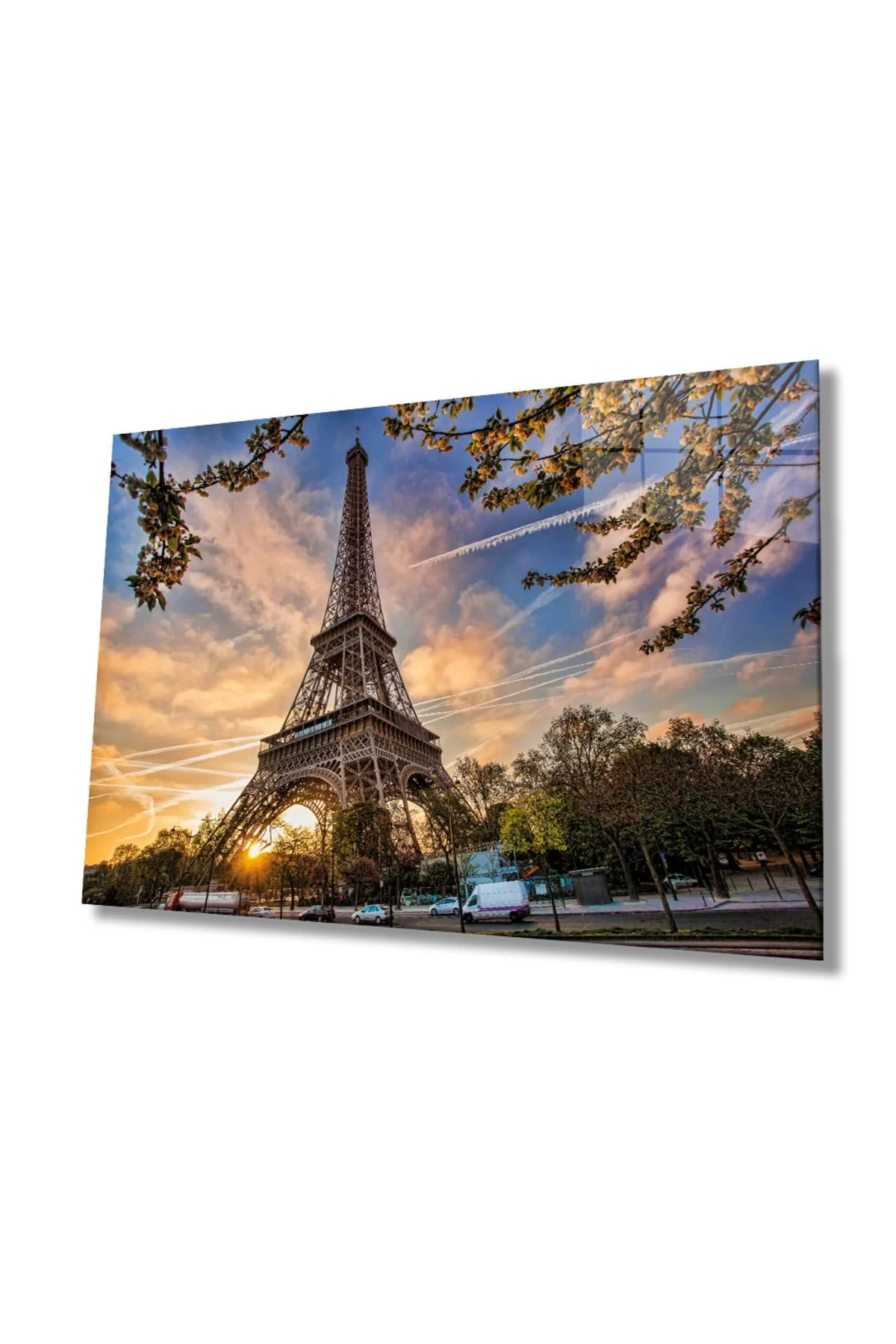 France Paris Eiffel Tower Glass Painting, Home And Office Wall Decoration,