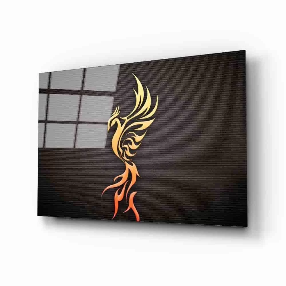 Futuristic Phoenix Glass Painting