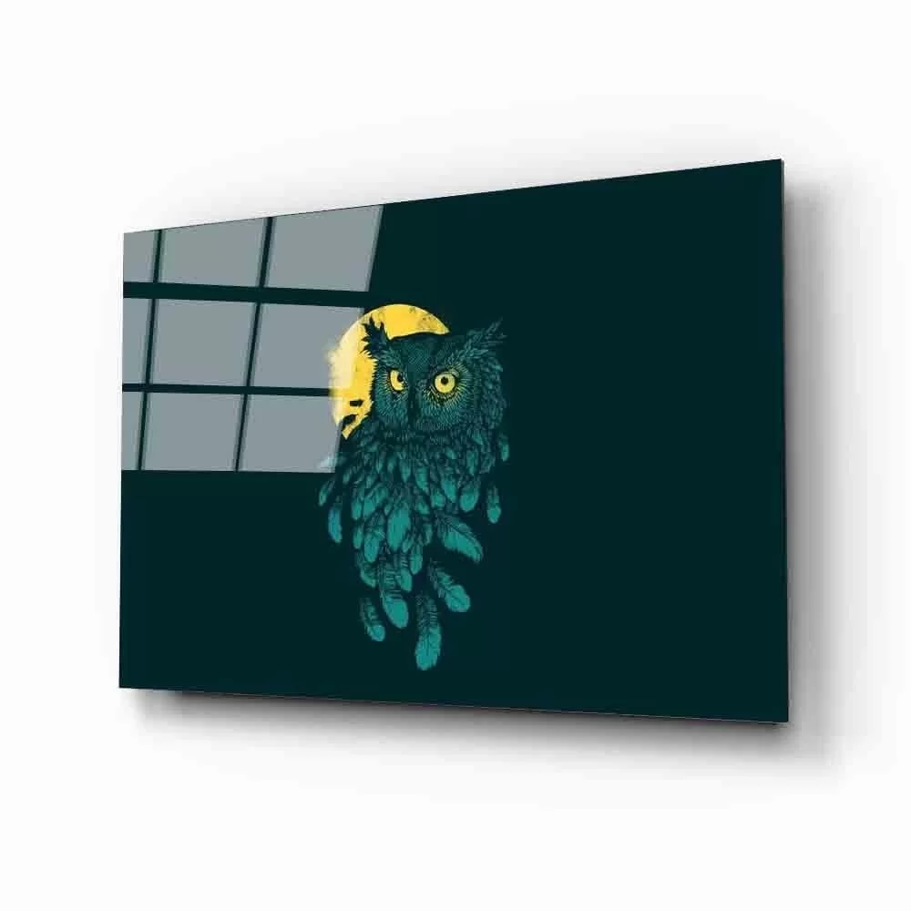 Futuristic Owl Glass Painting