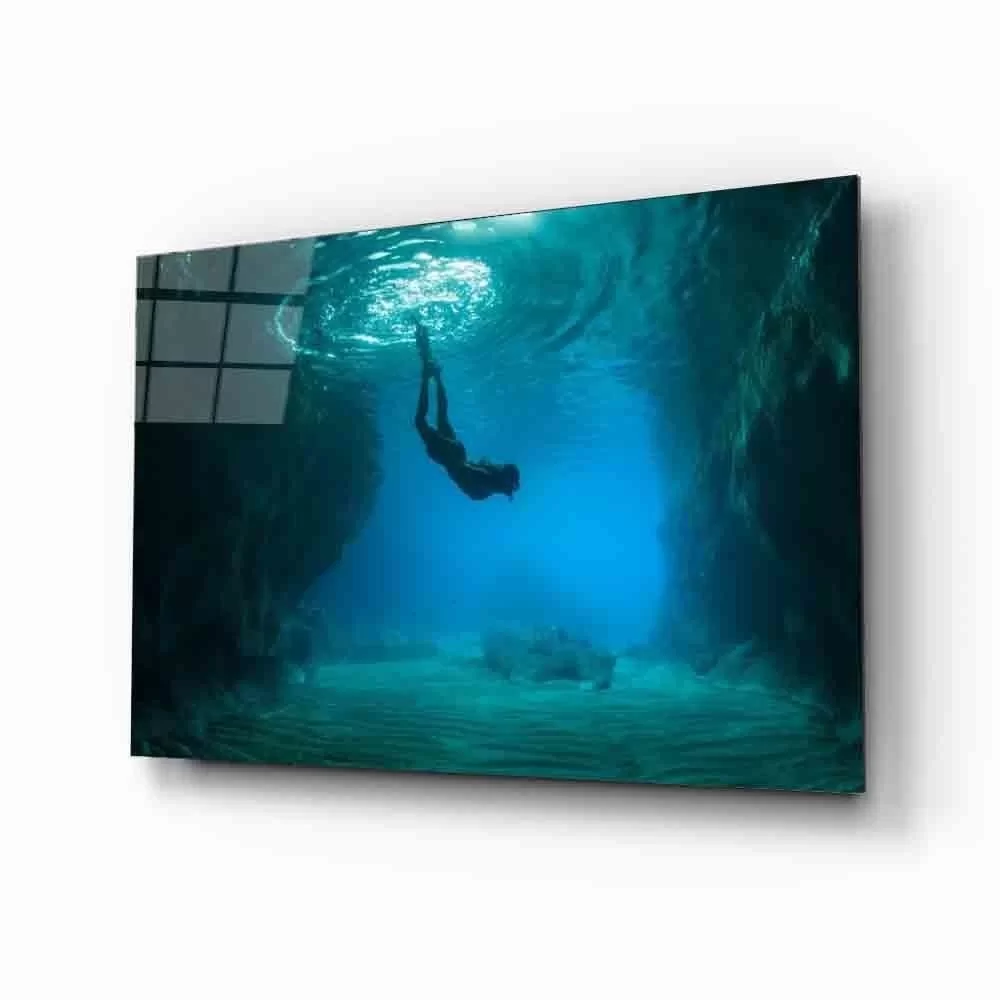 Futuristic Undersea Landscape Glass Painting