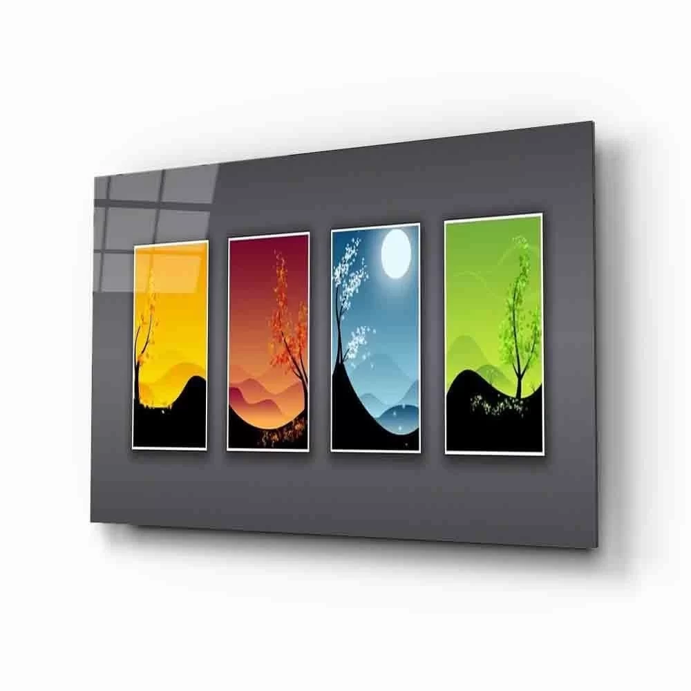 Futuristic Combination Landscape Glass Painting