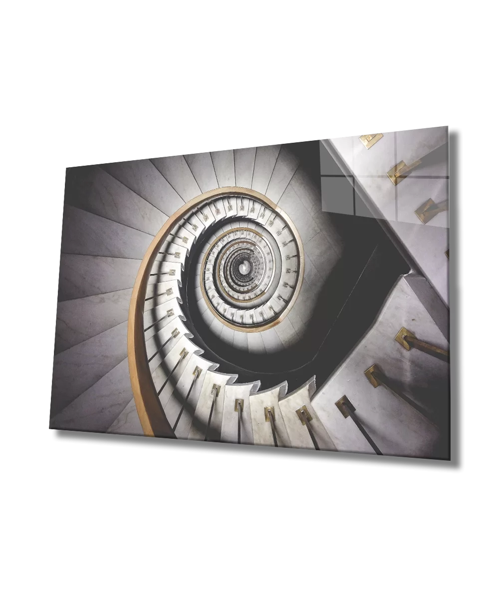 Geometric Staircase Architectural Glass Painting Stairs