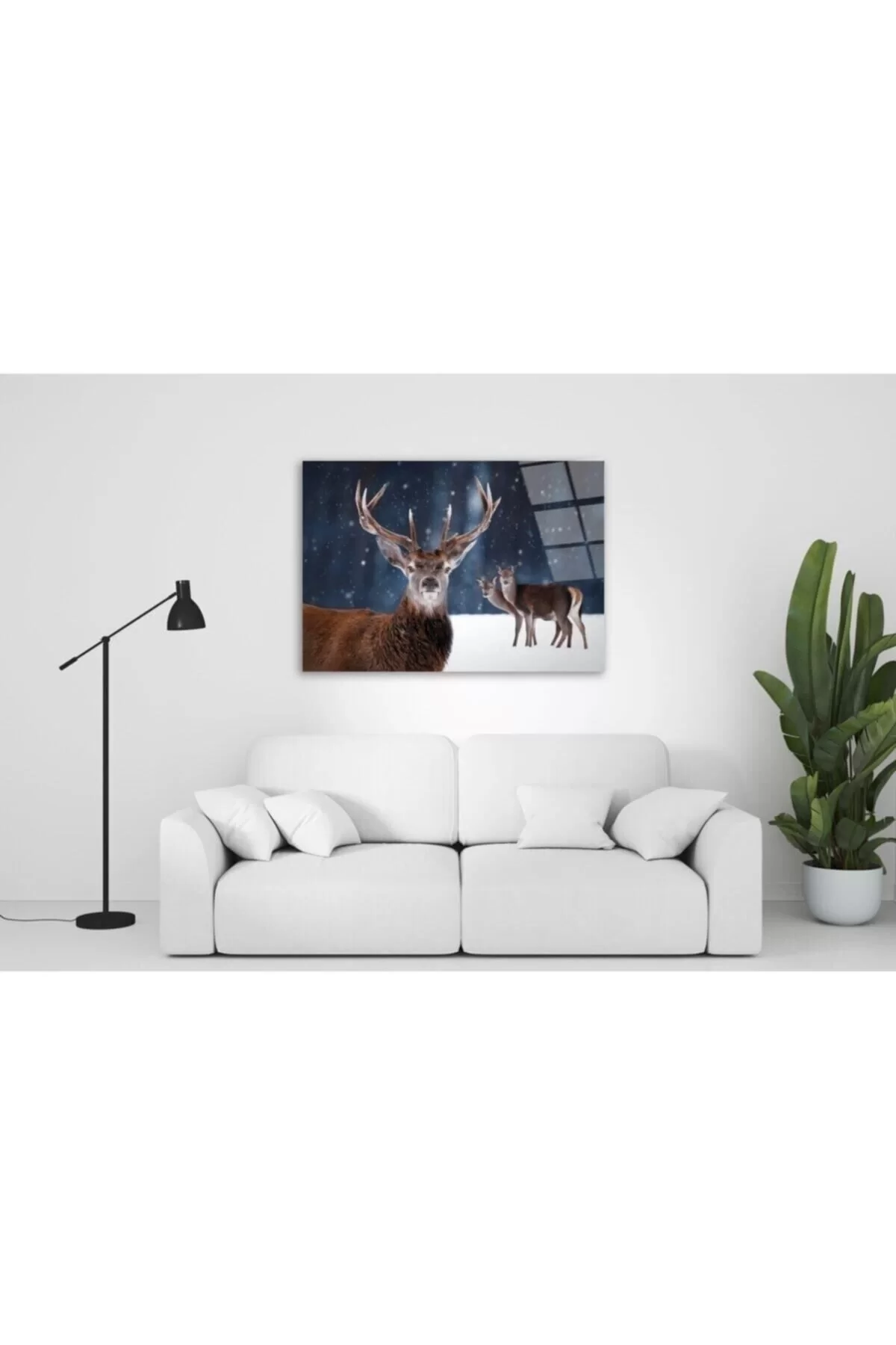 Deer Glass Painting 50x70 Cm