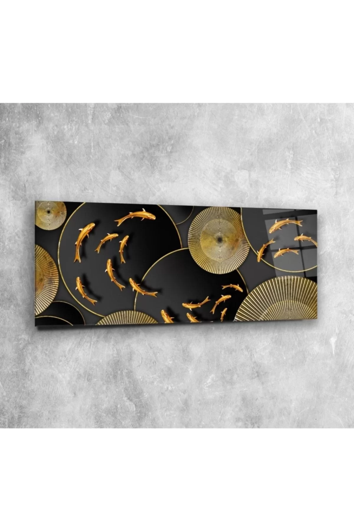 Gold Fish Panoramic Glass Painting