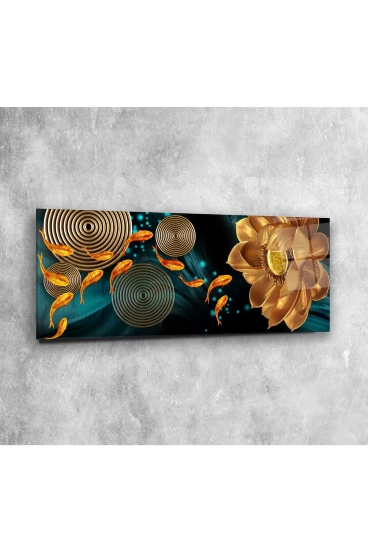 Gold Fish Panoramic Glass Painting