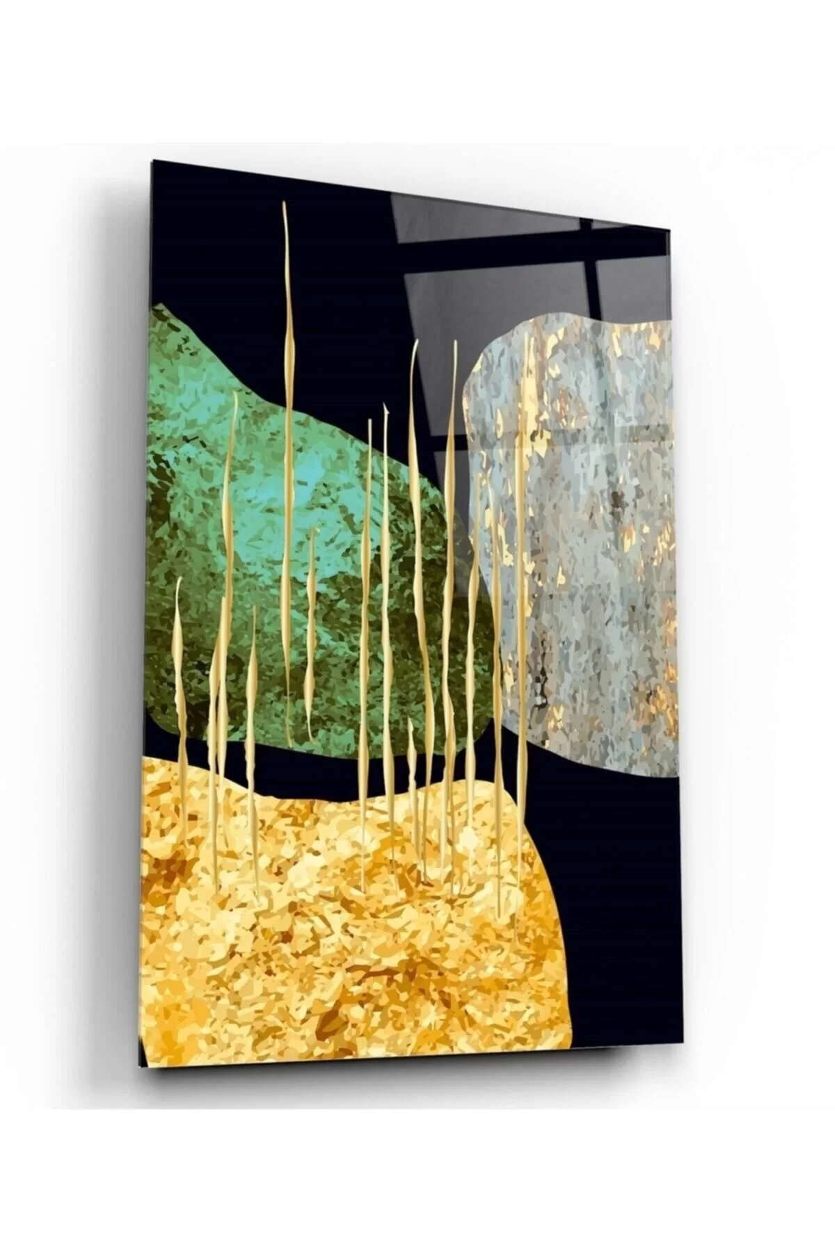 Gold Patterns Glass Painting