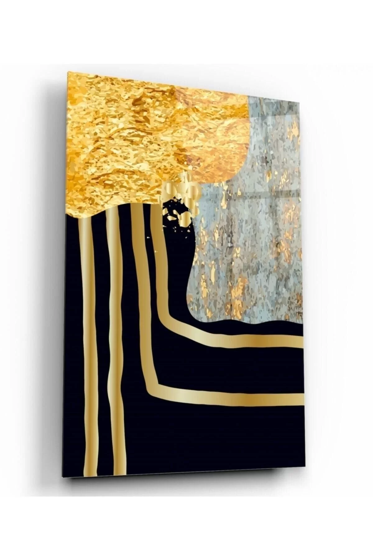 Gold Patterns Glass Painting