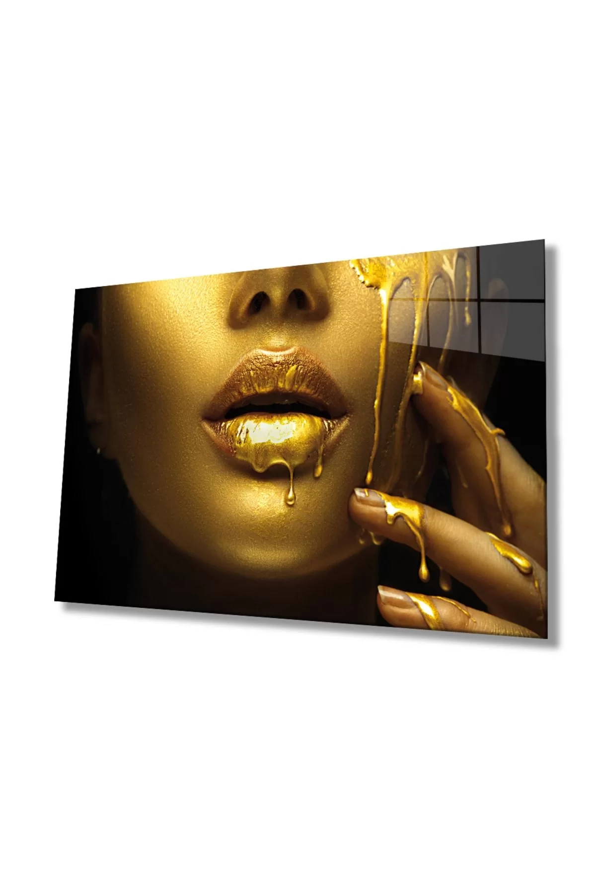 Gold Woman Glass Painting