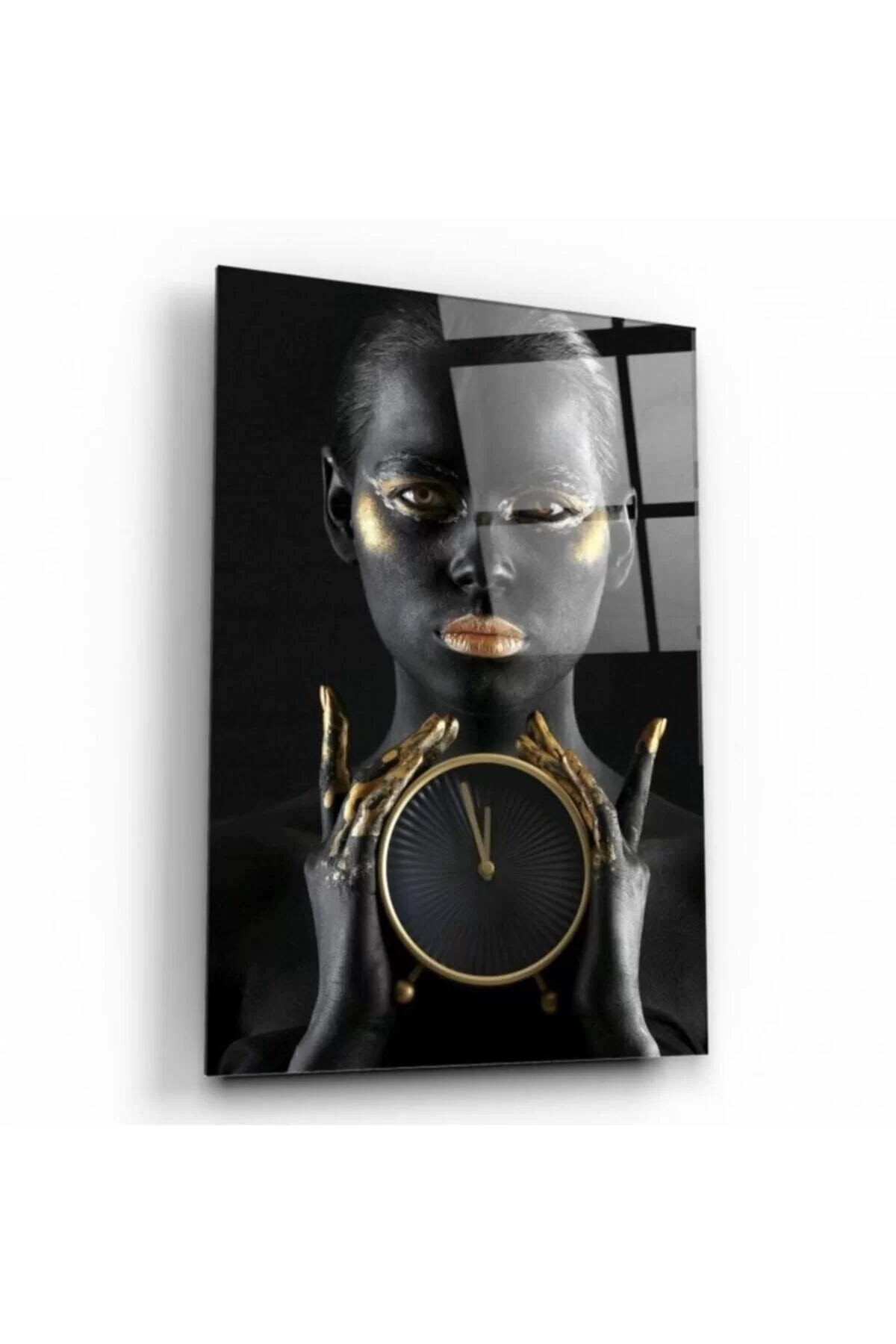 Gold Woman Glass Painting