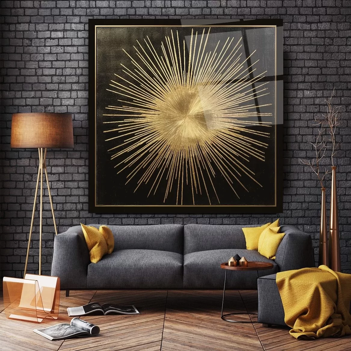 Gold Artistic Glass Painting