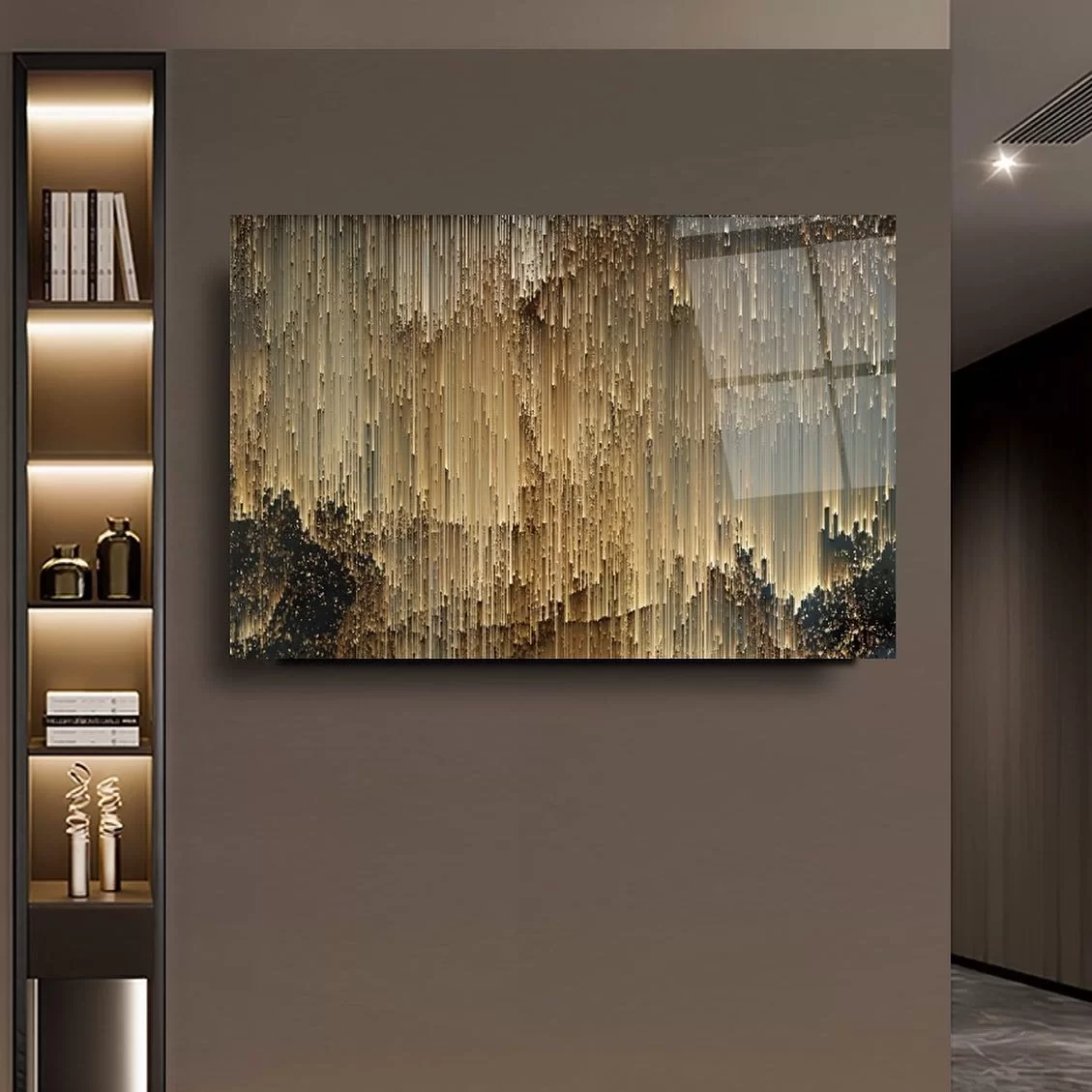 Gold Overhang Artistic Glass Painting