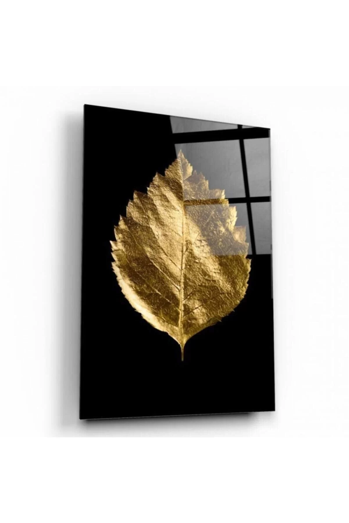 Gold Leaves Glass Table