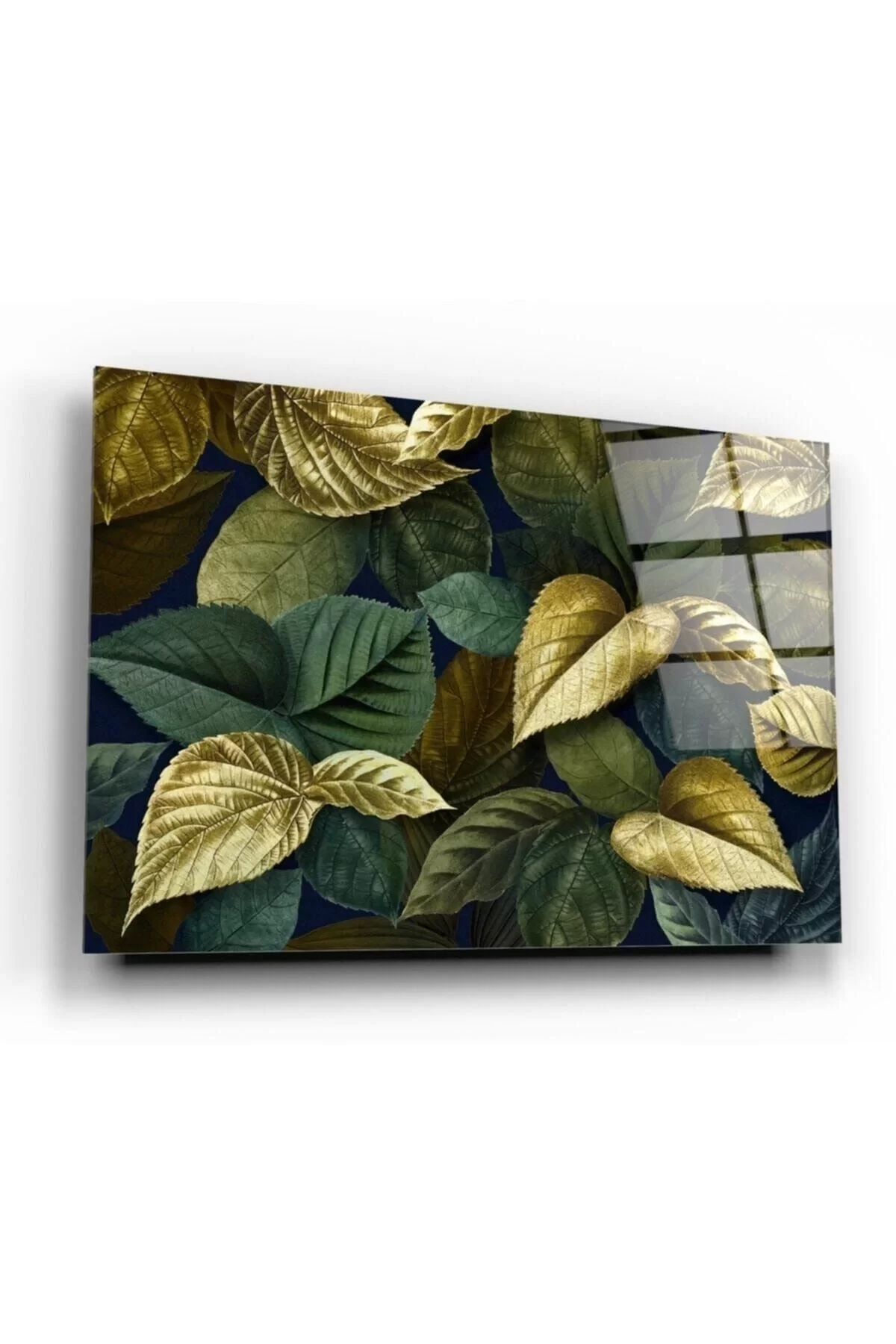 Gold Leaves Glass Table