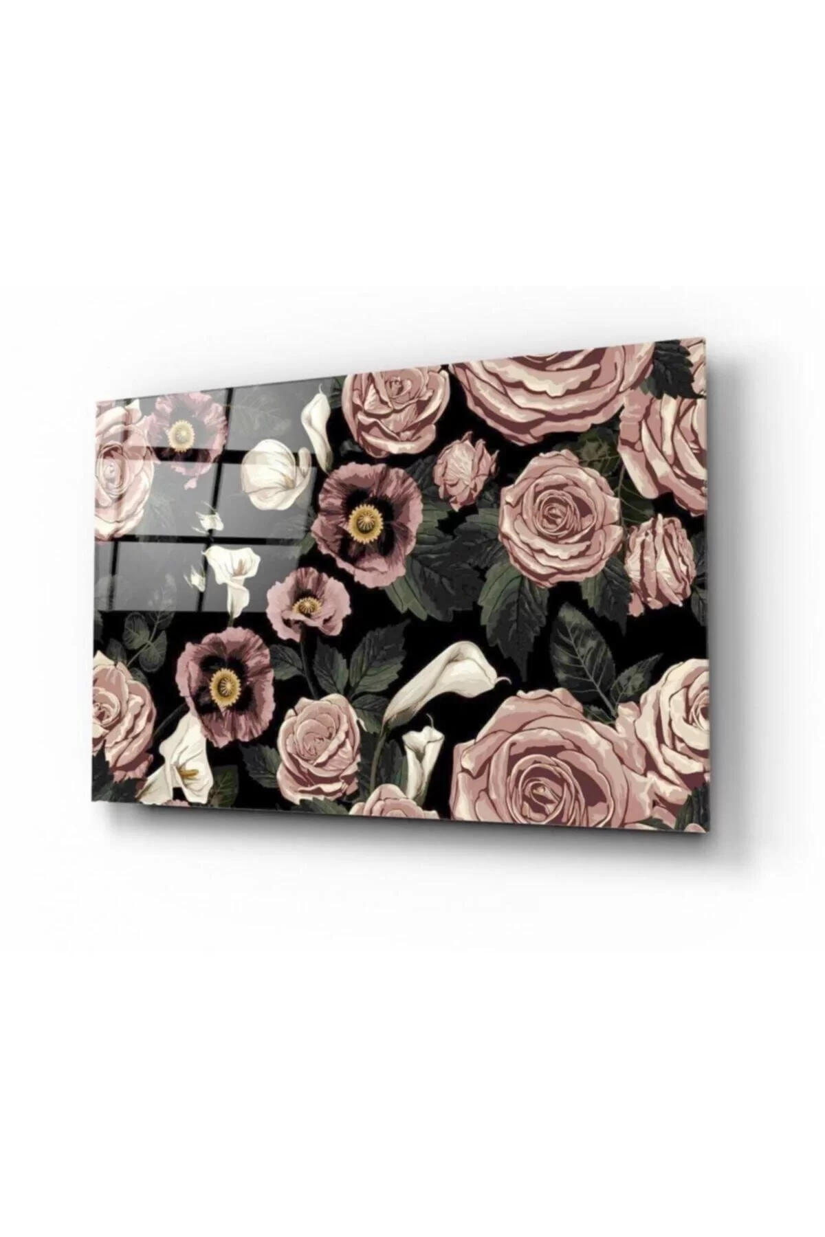 Rose Pattern Glass Painting