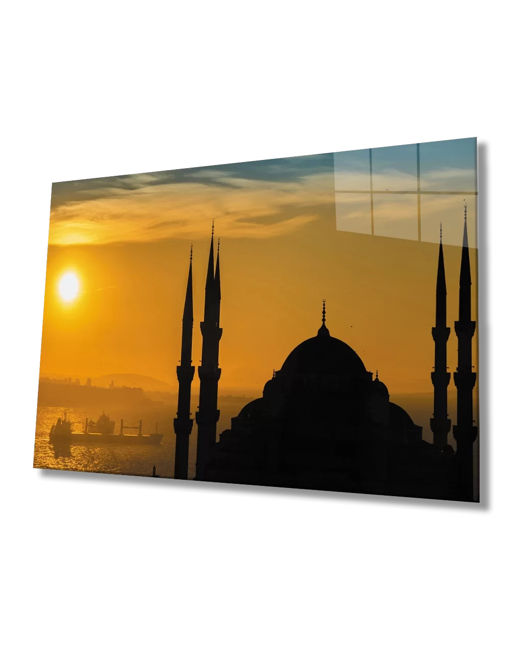 Sunset Mosque Sea Glass Painting