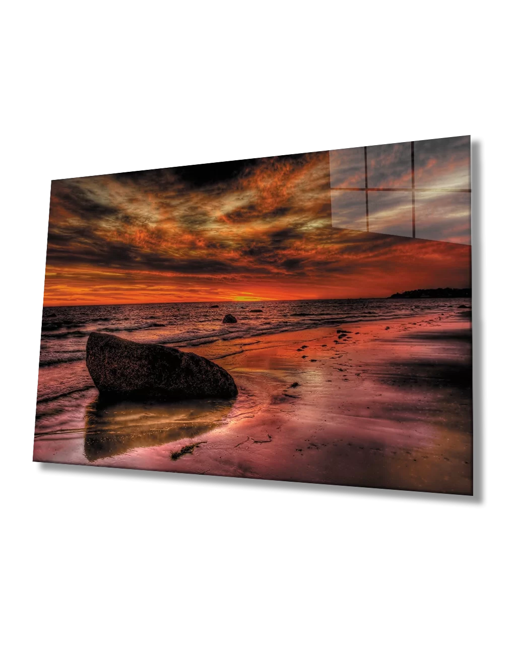 Sunset Sea Stone Glass Table Sunset Sea Stone Table