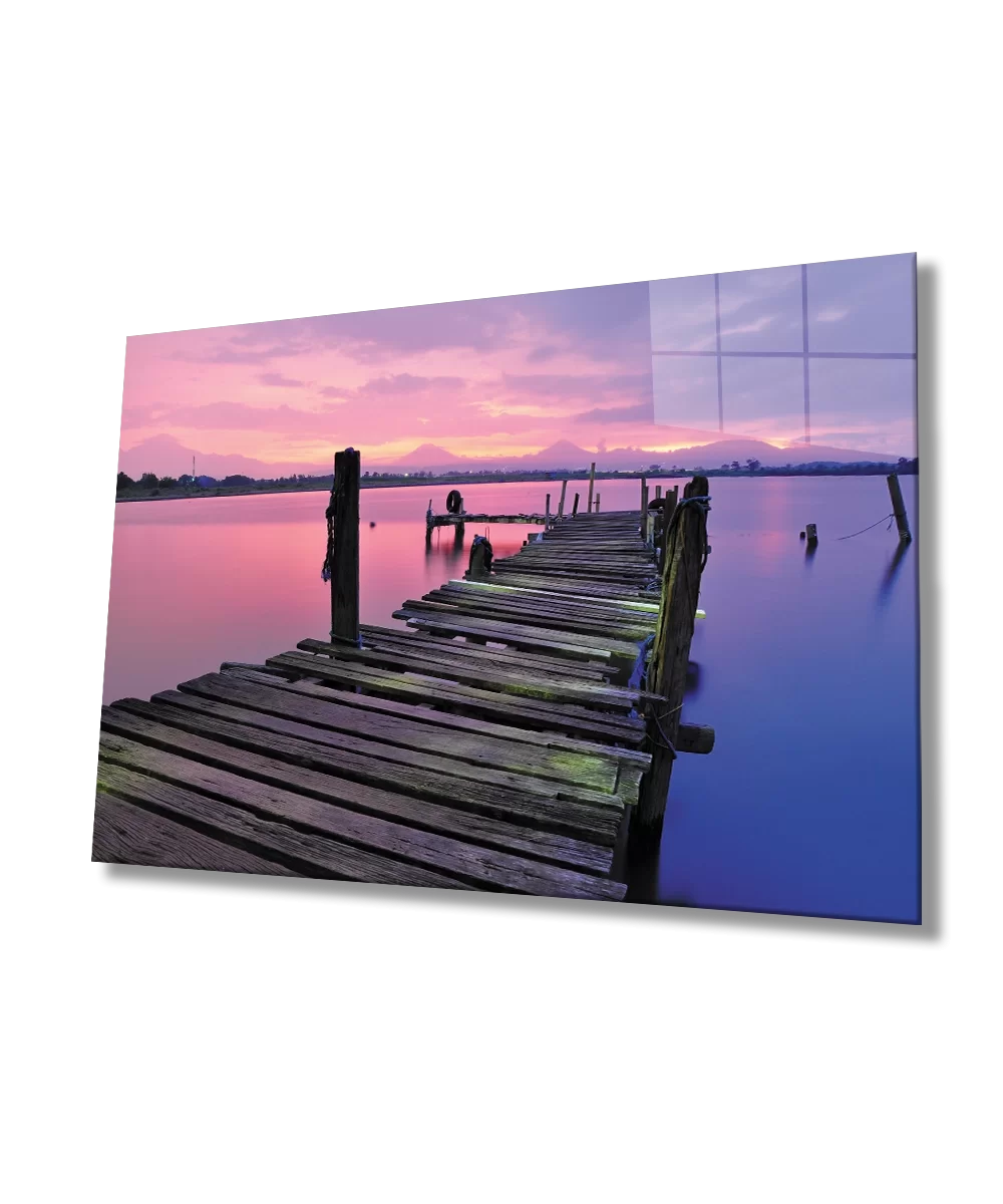 Sunset Pier Glass Painting Sunset Pier