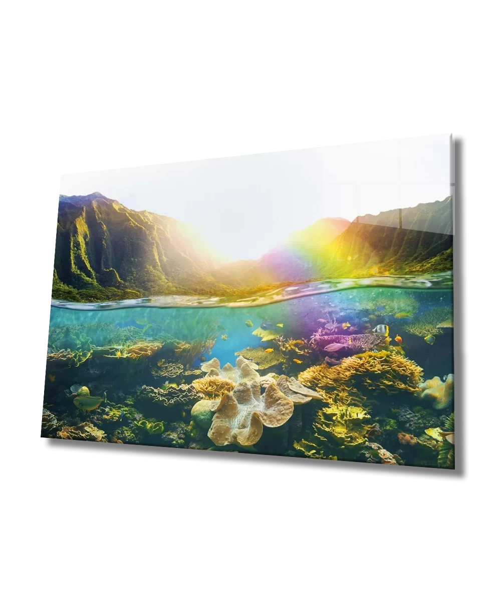 Sunset and Sea Underwater Glass Painting