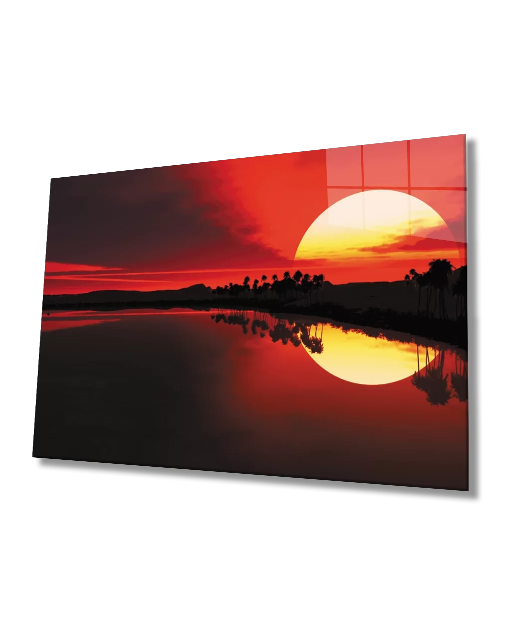 Sunset Reflection Glass Painting