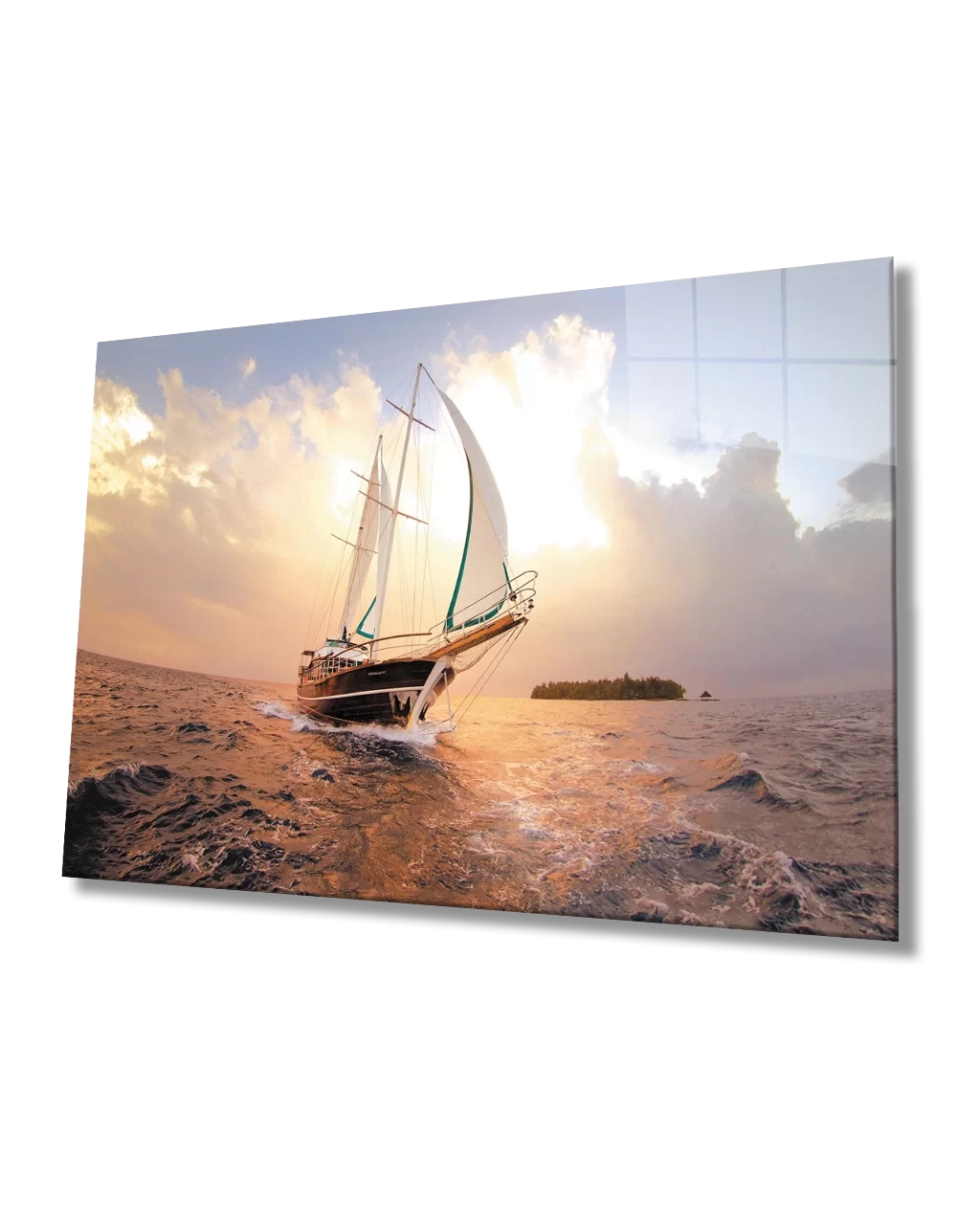 Sunset Sailboat Glass Table Sunset Sail Table