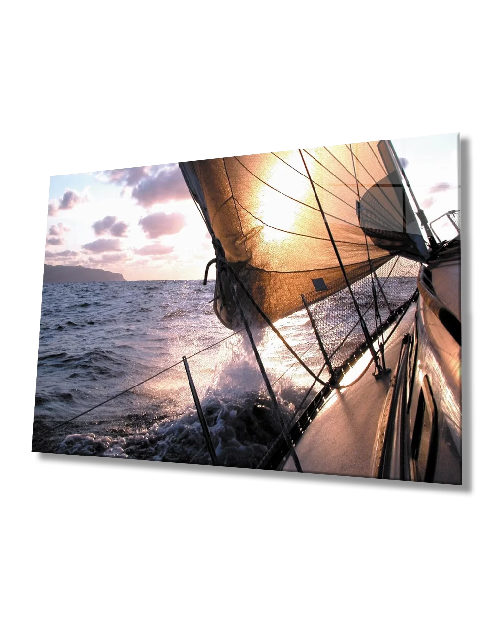 Sail at Sunset Glass Table Sunset Sail Table